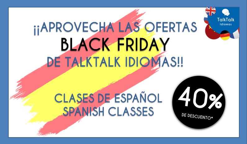 cartel oferta Black Friday | academias de español en madrid | TalkTalk Idiomas